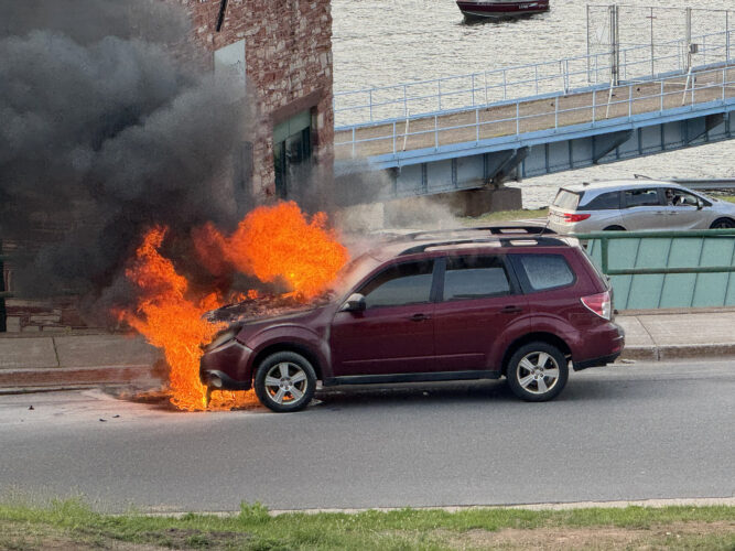 Car fire in Yooper Loop